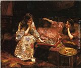 Henry Siddons Mowbray Repose, A Game of Chess painting